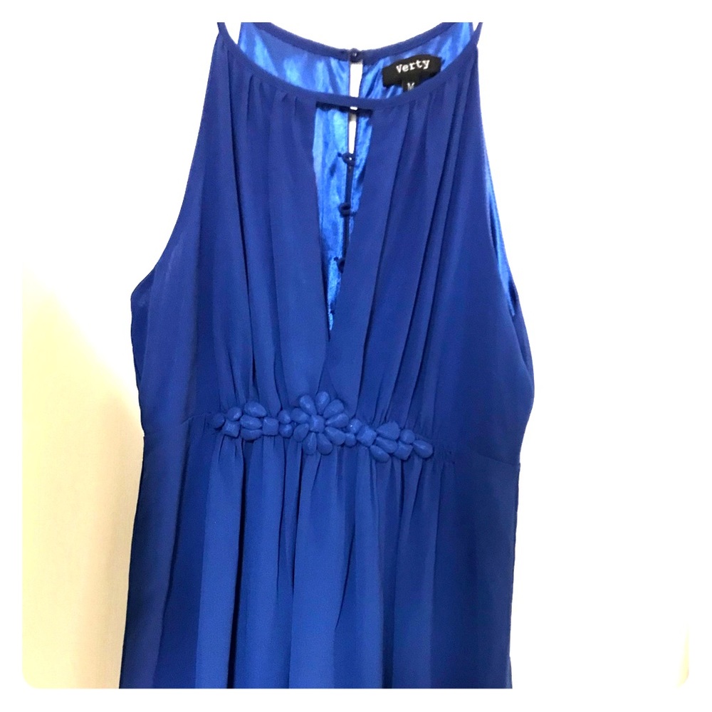 Beautiful blue Verty cocktail halter dress